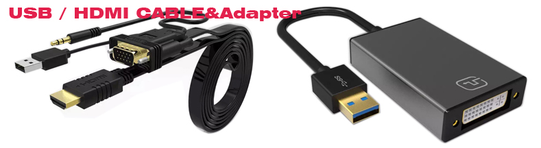 USB CABLE, VGA CABLE, HDMI CABLE, DisplayPort CABLE