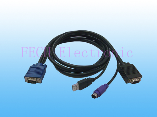 HDB15 M TO HDB15 M +USB A/M+MD6P M