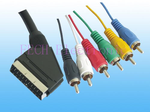 Scart 21P  M  TO  6*RCA  M
