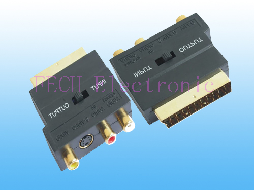 Scart 21P M TO 3*RCA F + MD4P F