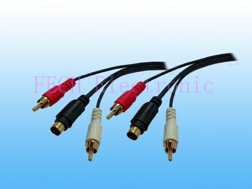 2*RCA PLUG+MD4P M TO 2*RCA PLUG+MD4P M