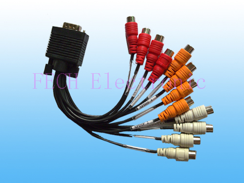 HDB15P M TO 12*RCA Plug
