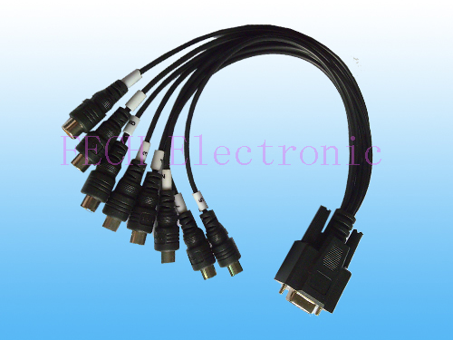 DB9P F TO 8*RCA JACK