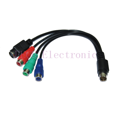 MD8P Plug TO 3*RCA + MD4P Jack