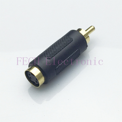 FVAD41  S-Video Female to RCA/Composite Video Male Adaptor(MD4P Female to RCA Male)