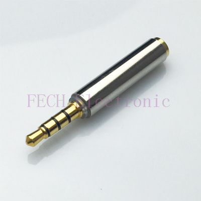 FVAD42 3.5mm Male to Female Port Extender Shielded, 4 Conductor, Gold Plated

