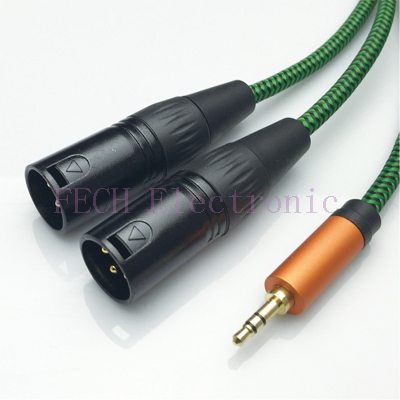 FV1373 2*XLR 3P Male to 3.5mm TRS Stereo Male Microphone Cable