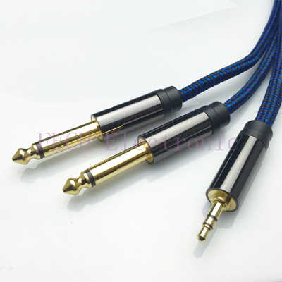 FV2363  3.5mm Stereo Plug (Male)  to  2*6.35mm(1/4